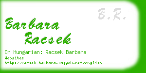 barbara racsek business card